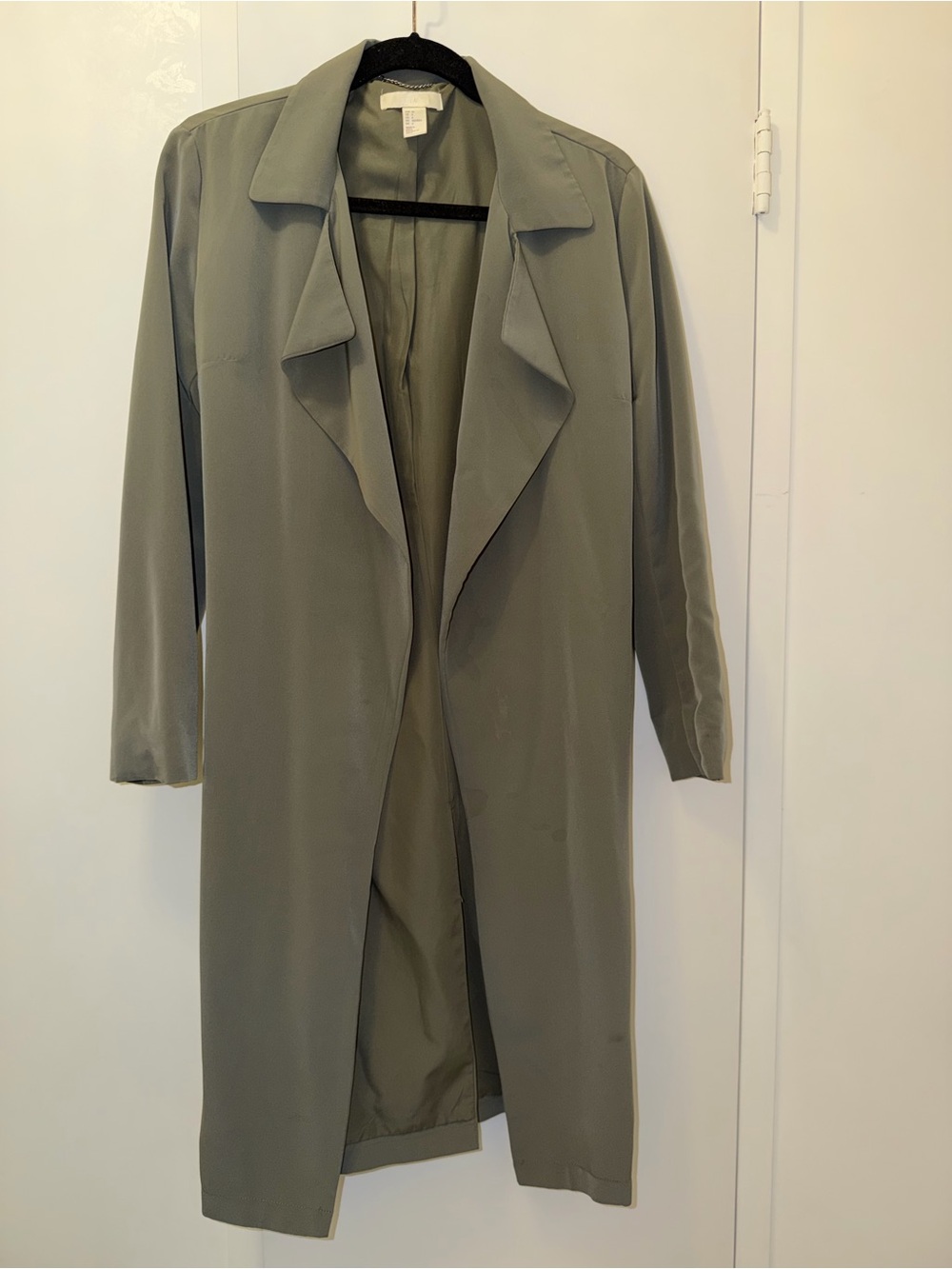 H&M Olive Green Lightweight Duster Coat